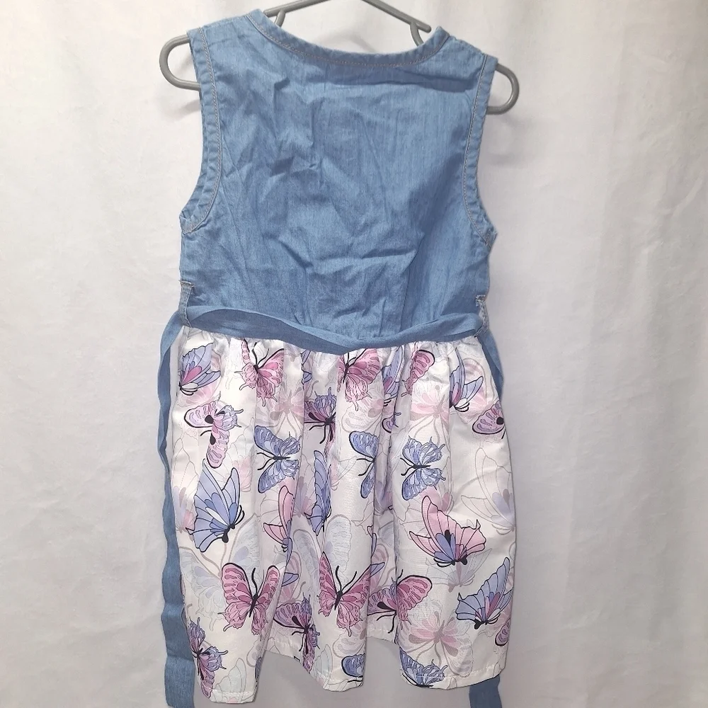 Girls butterfly print dress size 3-4